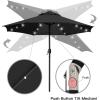 imageSunnyglade 9 Solar LED Lighted Patio Umbrella with 8 RibsTilt Adjustment and Crank Lift System BlackBlack