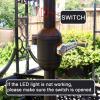 imageSunnyglade 9 Solar LED Lighted Patio Umbrella with 8 RibsTilt Adjustment and Crank Lift System BlackBlack and White