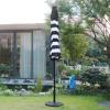 imageSunnyglade 9 Solar LED Lighted Patio Umbrella with 8 RibsTilt Adjustment and Crank Lift System BlackBlack and White