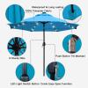 imageSunnyglade 9 Solar LED Lighted Patio Umbrella with 8 RibsTilt Adjustment and Crank Lift System BlackBlue