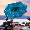 imageSunnyglade 9 Solar LED Lighted Patio Umbrella with 8 RibsTilt Adjustment and Crank Lift System BlackBlue