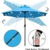 imageSunnyglade 9 Solar LED Lighted Patio Umbrella with 8 RibsTilt Adjustment and Crank Lift System BlackBlue