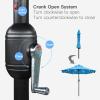 imageSunnyglade 9 Solar LED Lighted Patio Umbrella with 8 RibsTilt Adjustment and Crank Lift System BlackBlue