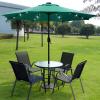 imageSunnyglade 9 Solar LED Lighted Patio Umbrella with 8 RibsTilt Adjustment and Crank Lift System BlackDark Green