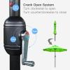 imageSunnyglade 9 Solar LED Lighted Patio Umbrella with 8 RibsTilt Adjustment and Crank Lift System BlackGrass Green