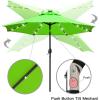 imageSunnyglade 9 Solar LED Lighted Patio Umbrella with 8 RibsTilt Adjustment and Crank Lift System BlackGrass Green