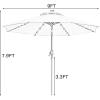 imageSunnyglade 9 Solar LED Lighted Patio Umbrella with 8 RibsTilt Adjustment and Crank Lift System BlackGrass Green