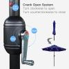 imageSunnyglade 9 Solar LED Lighted Patio Umbrella with 8 RibsTilt Adjustment and Crank Lift System BlackNavy Blue