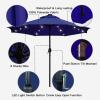 imageSunnyglade 9 Solar LED Lighted Patio Umbrella with 8 RibsTilt Adjustment and Crank Lift System BlackNavy Blue
