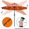 imageSunnyglade 9 Solar LED Lighted Patio Umbrella with 8 RibsTilt Adjustment and Crank Lift System BlackOrange