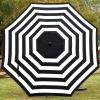 imageSunnyglade 9ft Patio Umbrella Replacement Canopy Market Umbrella Top Outdoor Umbrella Canopy with 8 RibsBlack and White