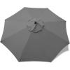 imageSunnyglade 9ft Patio Umbrella Replacement Canopy Market Umbrella Top Outdoor Umbrella Canopy with 8 RibsDark Gray