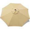 imageSunnyglade 9ft Patio Umbrella Replacement Canopy Market Umbrella Top Outdoor Umbrella Canopy with 8 RibsTan