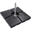 imageSunnyglade 4pcs 200LB Square Patio Umbrella Base Water Filled Umbrella Stand Suitable for All Kinds Of Cross Tiles BlackBlack