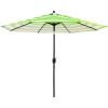 imageSunnyglade 9 Patio Umbrella Outdoor Table Umbrella with 8 Sturdy Ribs Blue and WhiteGrass Green and White