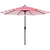 imageSunnyglade 9 Patio Umbrella Outdoor Table Umbrella with 8 Sturdy Ribs Blue and WhiteRed and White