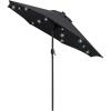 imageSunnyglade 9 Solar LED Lighted Patio Umbrella with 8 RibsTilt Adjustment and Crank Lift System BlackBlack