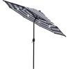 imageSunnyglade 9 Solar LED Lighted Patio Umbrella with 8 RibsTilt Adjustment and Crank Lift System BlackBlack and White
