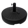 imageSunnyglade Heavy Duty 23L Round 20quot Water Filled Patio Outdoor Umbrella Base Stand Weight with Steel Umbrella Holder Suit for Dia 38mm or 48mm Pole BlackBlack