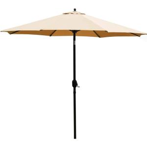 imageSunnyglade 11Ft Patio Umbrella Garden Canopy Outdoor Table Market Umbrella with Push Button TiltCrank 8 Ribs Tan