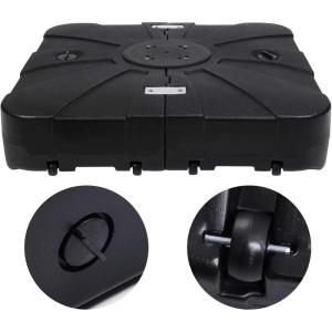 imageSunnyglade 33quot x 33quot Offset Patio Umbrella Base SandWater Filled Square Umbrella Stand with WheelsBlack
