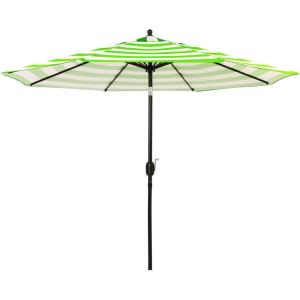 imageSunnyglade 9 Patio Umbrella Outdoor Table Umbrella with 8 Sturdy Ribs Blue and WhiteGrass Green and White