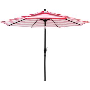imageSunnyglade 9 Patio Umbrella Outdoor Table Umbrella with 8 Sturdy Ribs Blue and WhiteRed and White