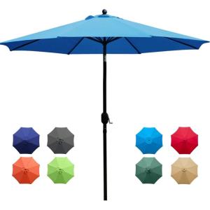 imageSunnyglade 9Ft Patio Umbrella Outdoor Table Umbrella with 8 Sturdy Ribs Grass GreenBlue