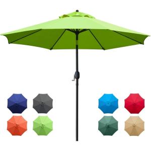 imageSunnyglade 9Ft Patio Umbrella Outdoor Table Umbrella with 8 Sturdy Ribs Grass GreenGrass Green