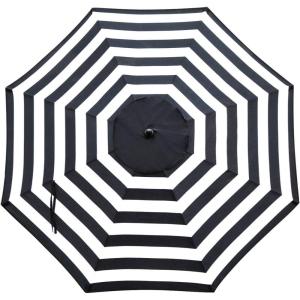 imageSunnyglade 9ft Patio Umbrella Replacement Canopy Market Umbrella Top Outdoor Umbrella Canopy with 8 RibsBlack and White
