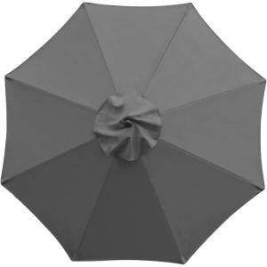 imageSunnyglade 9ft Patio Umbrella Replacement Canopy Market Umbrella Top Outdoor Umbrella Canopy with 8 RibsDark Gray