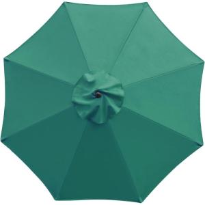 imageSunnyglade 9ft Patio Umbrella Replacement Canopy Market Umbrella Top Outdoor Umbrella Canopy with 8 RibsDark Green