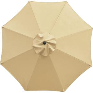 imageSunnyglade 9ft Patio Umbrella Replacement Canopy Market Umbrella Top Outdoor Umbrella Canopy with 8 RibsTan